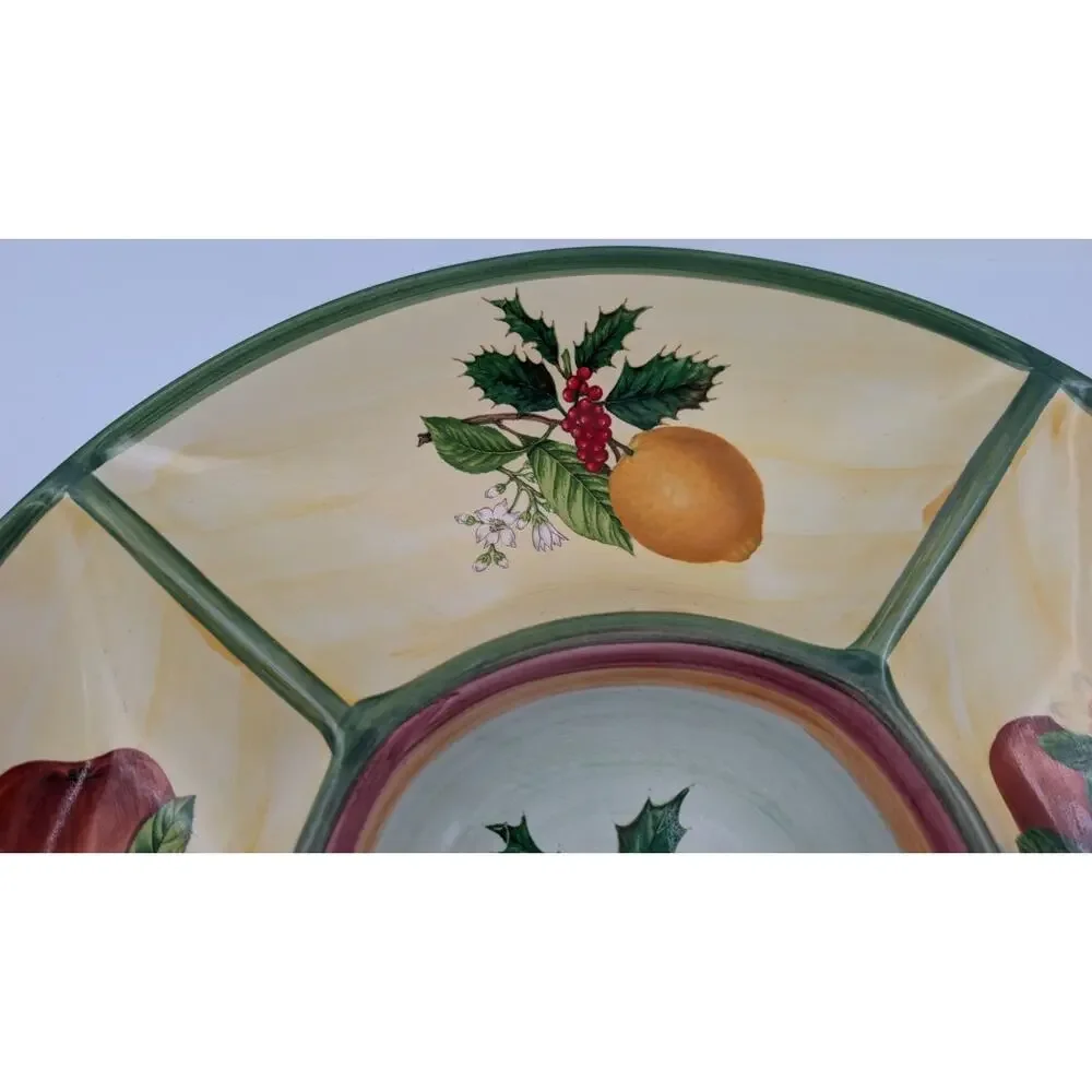 Villeroy & Boch French Noel Garden Holiday Serving Dish Chip n Dip Platter w/Lid